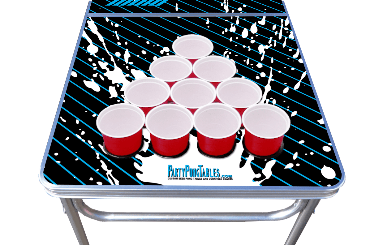 8-Foot Professional Beer Pong Table w/ Cup Holes - Party Pong Splash Edition