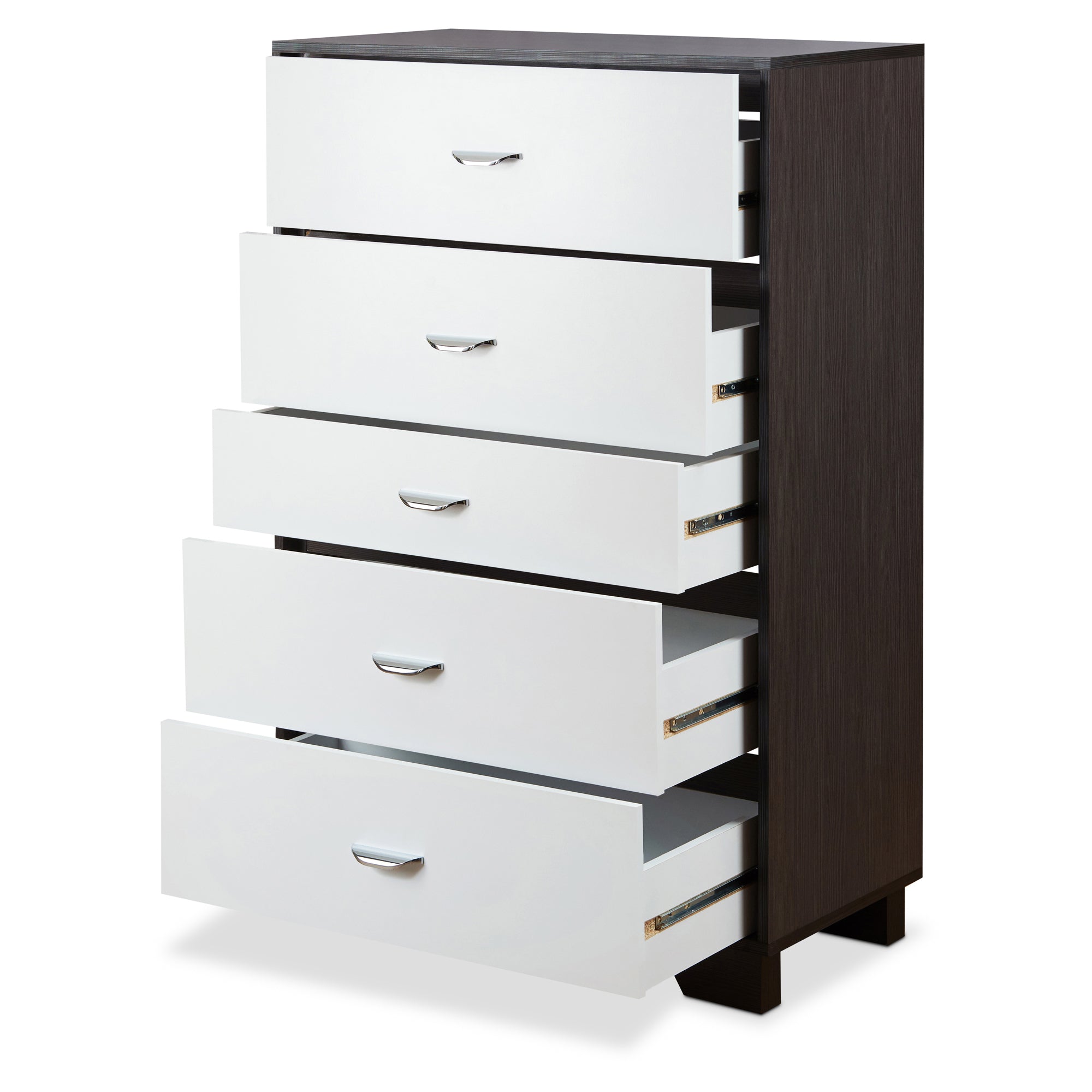 Carson Carrington Hobro White/Espresso 5-drawer Chest