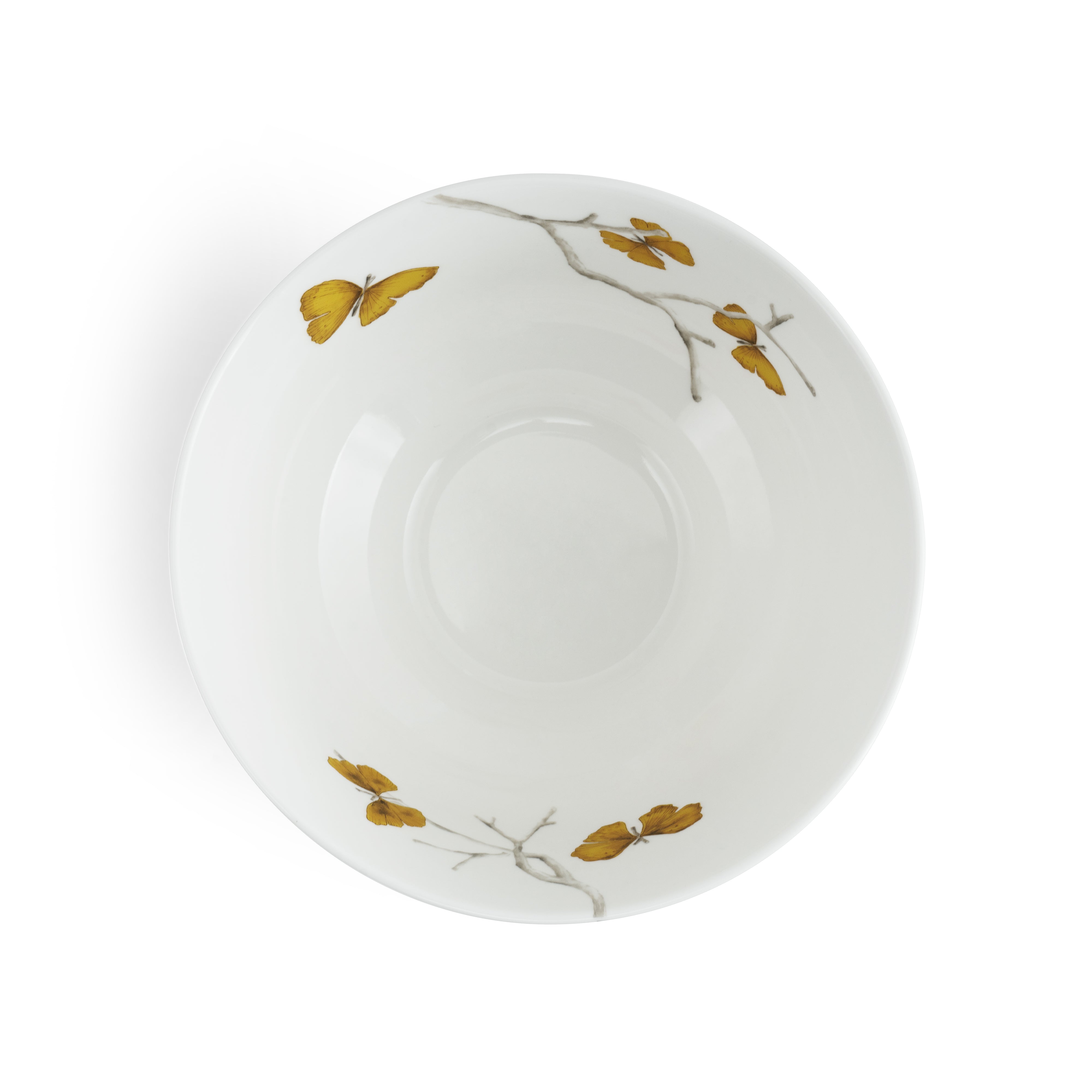 Butterfly Ginkgo Porcelain Serving Bowl