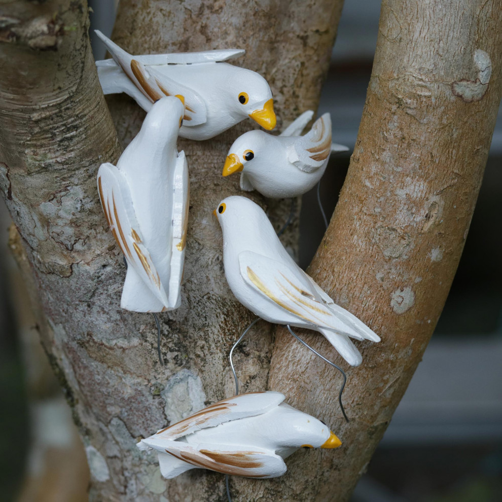 Novica Handmade Hope Doves Wood Ornaments (Set Of 5)   Christmas Ornaments   by NOVICA  Houzz
