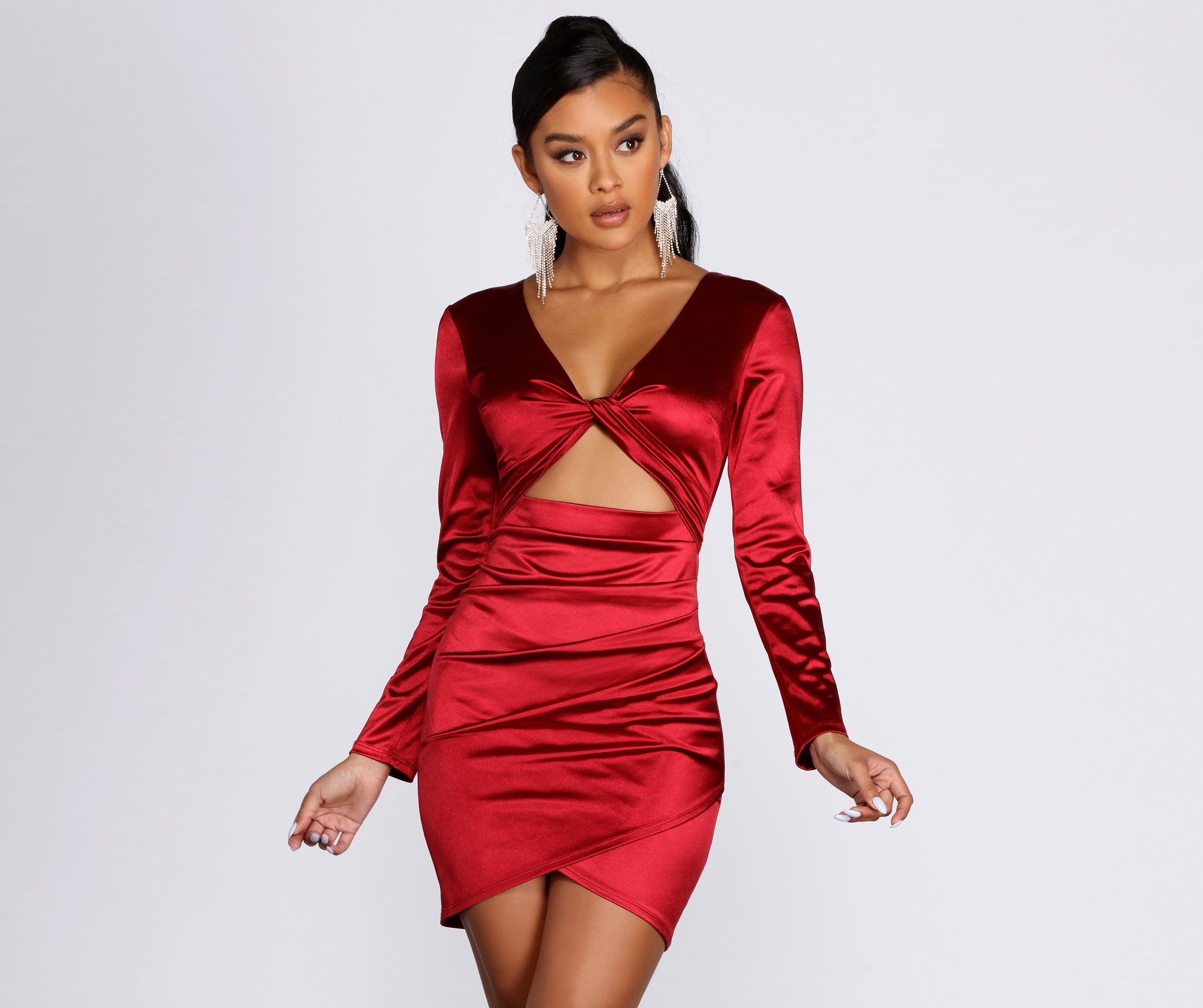 Twist of Fate Satin Mini Dress