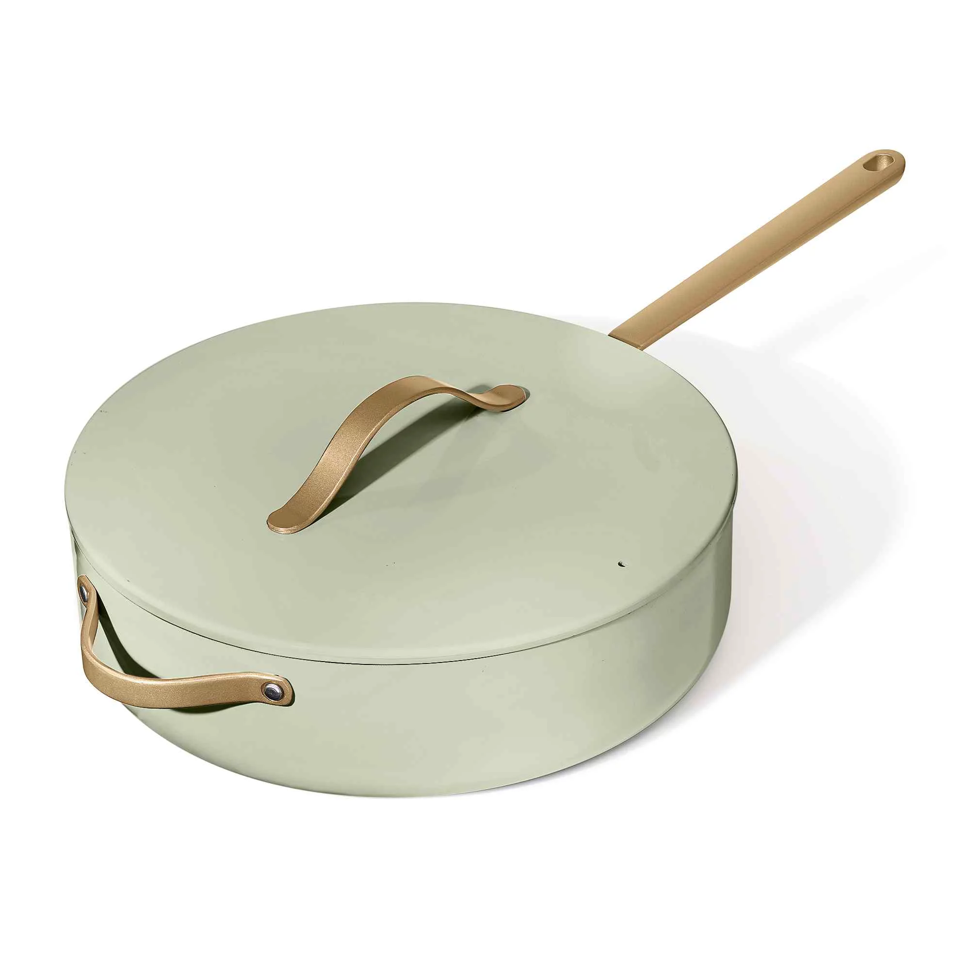 Beautiful 5.5 Quart Ceramic Non-Stick Saute Pan， Sage Green by Drew Barrymore