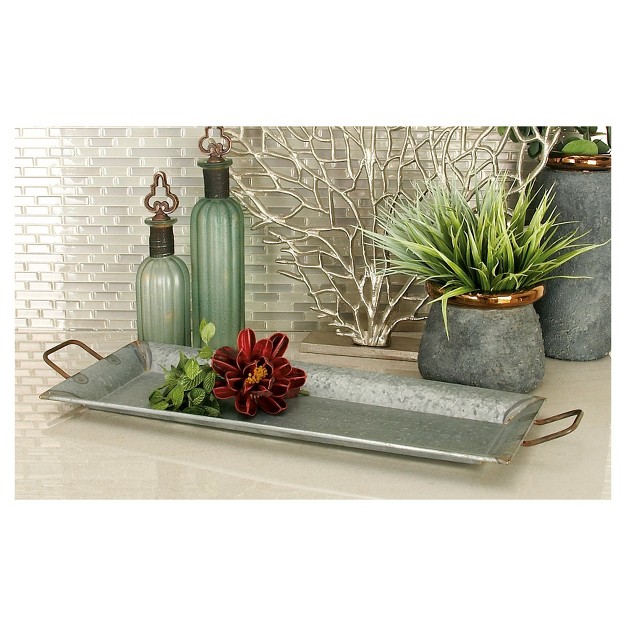 Farmhouse Rustic Serving Tray Set Gray 2pk Olivia amp May