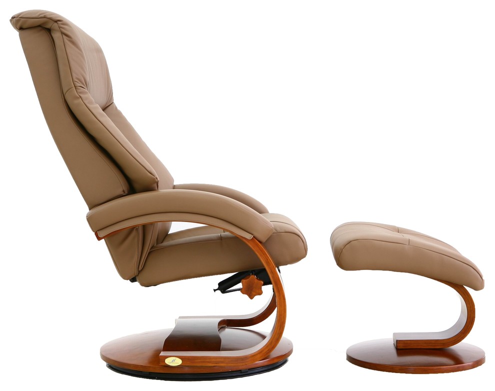 Relax R™ Montreal Recliner and Ottoman  Sand Top Grain Leather   Contemporary   Recliner Chairs   by MAC MOTION CHAIRS  Houzz