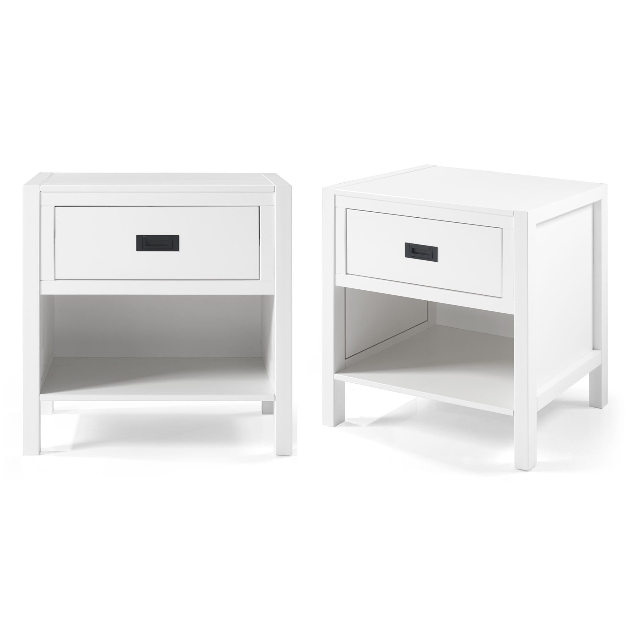 (Set of 2) Annabelle One Drawer Storage Nightstands by Chateau Lyon, White