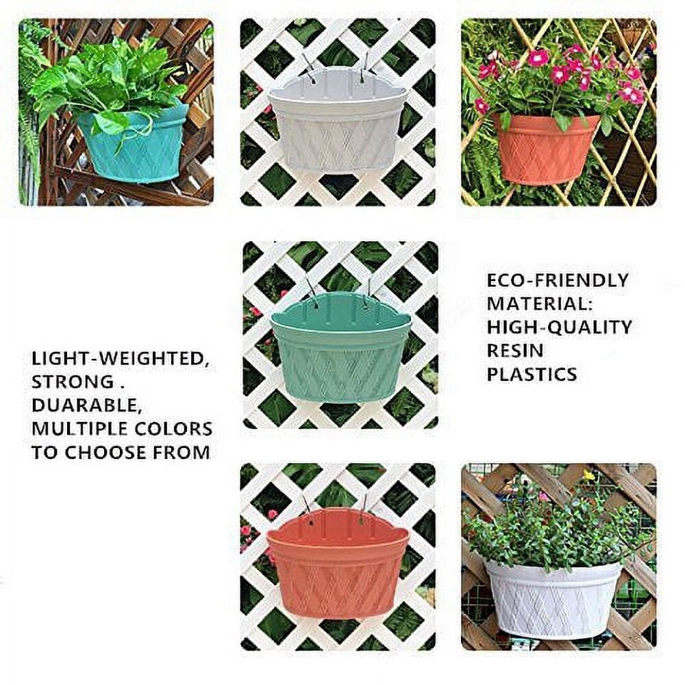 Agfabric Resin Plastic Wall Hanging planter Vertical Garden Plant Pot  12x6.9x8.6Inch  Green  2Pack