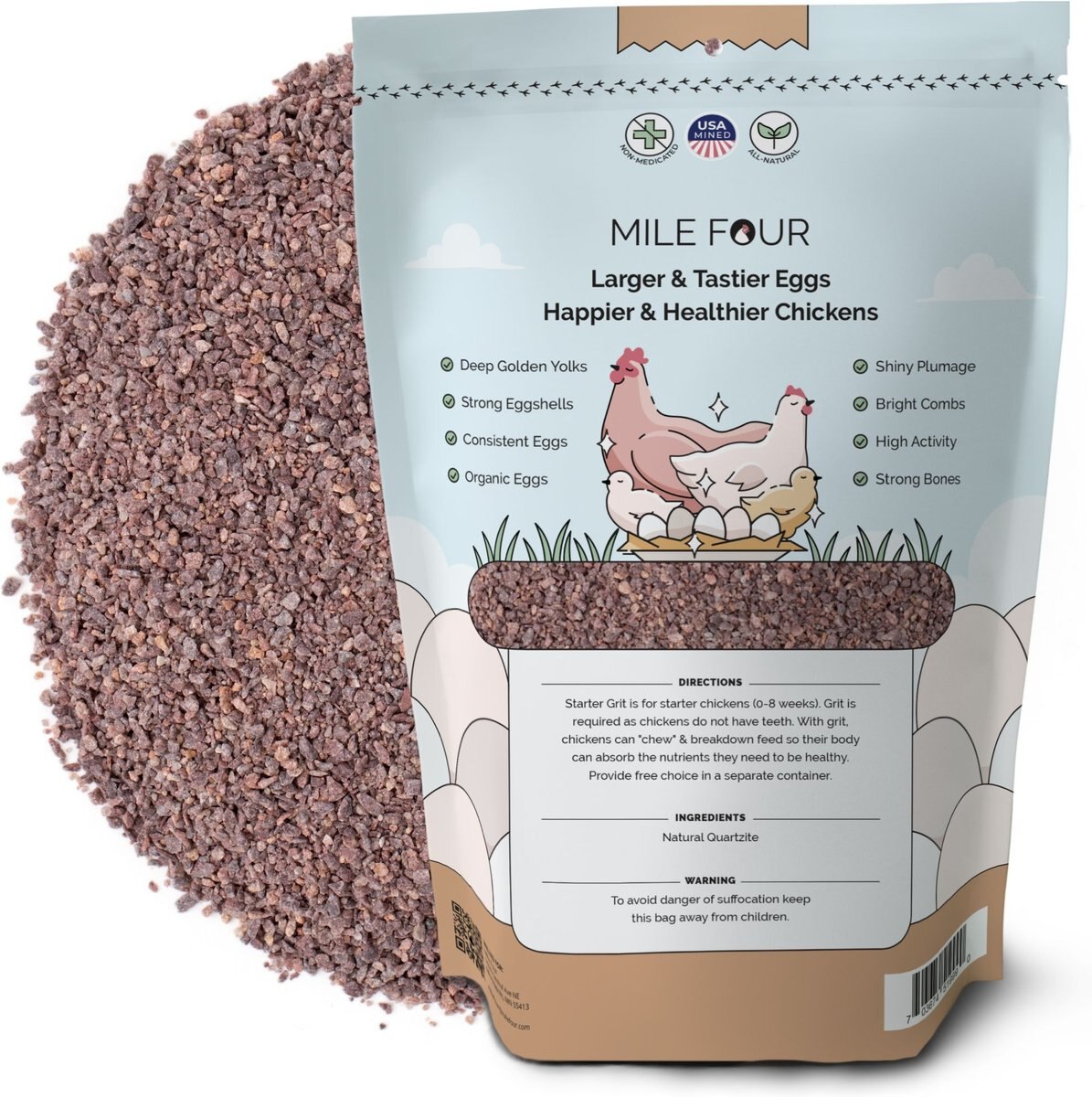 Mile Four Starter Chick Grit Digestive Supplement for Chickens