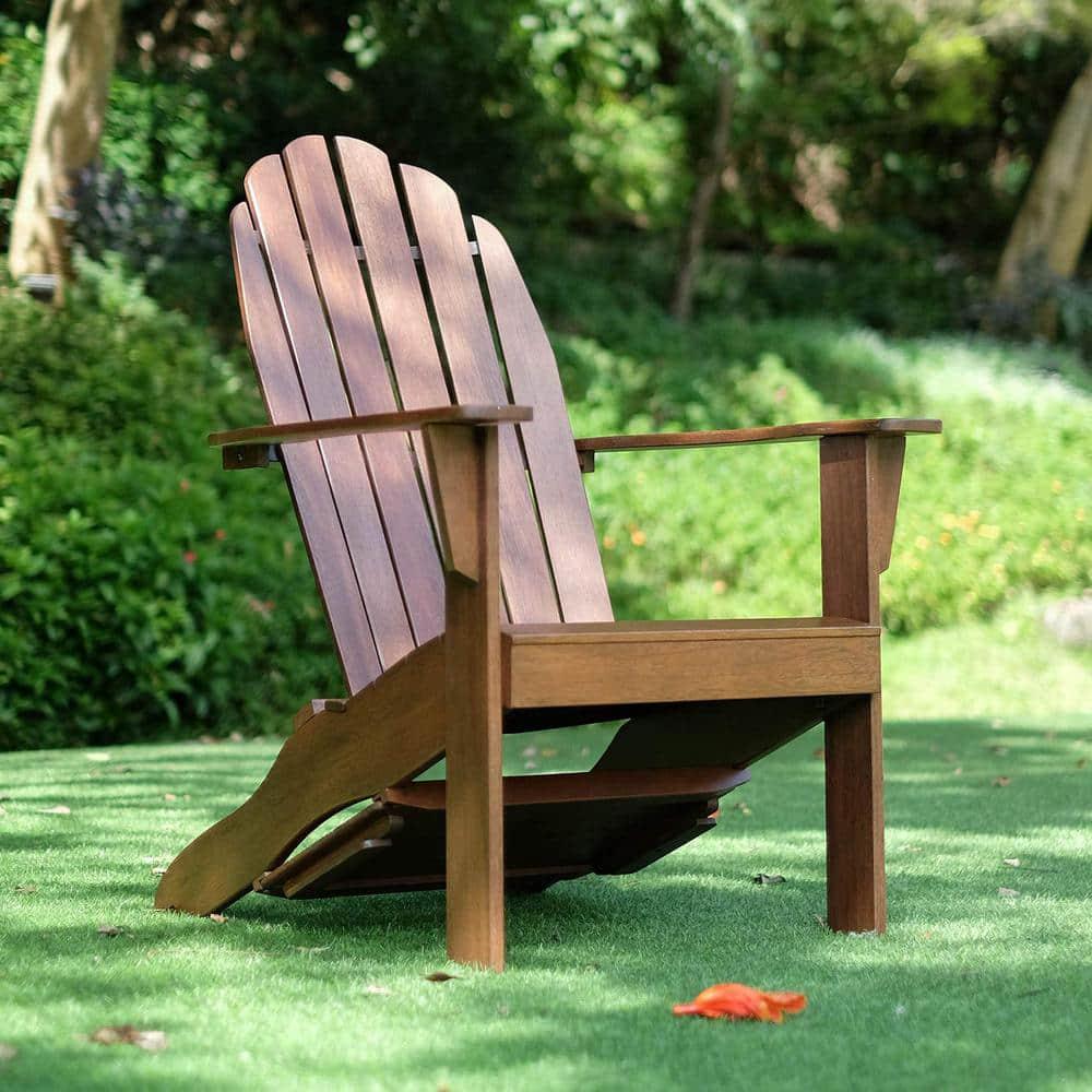 Cambridge Casual Moni Mahogany Wood Natural Brown Adirondack Chair FREE Tray Table