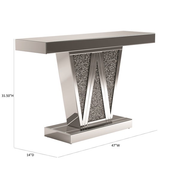 Coaster Furniture Crocus Silver Rectangular Console Table