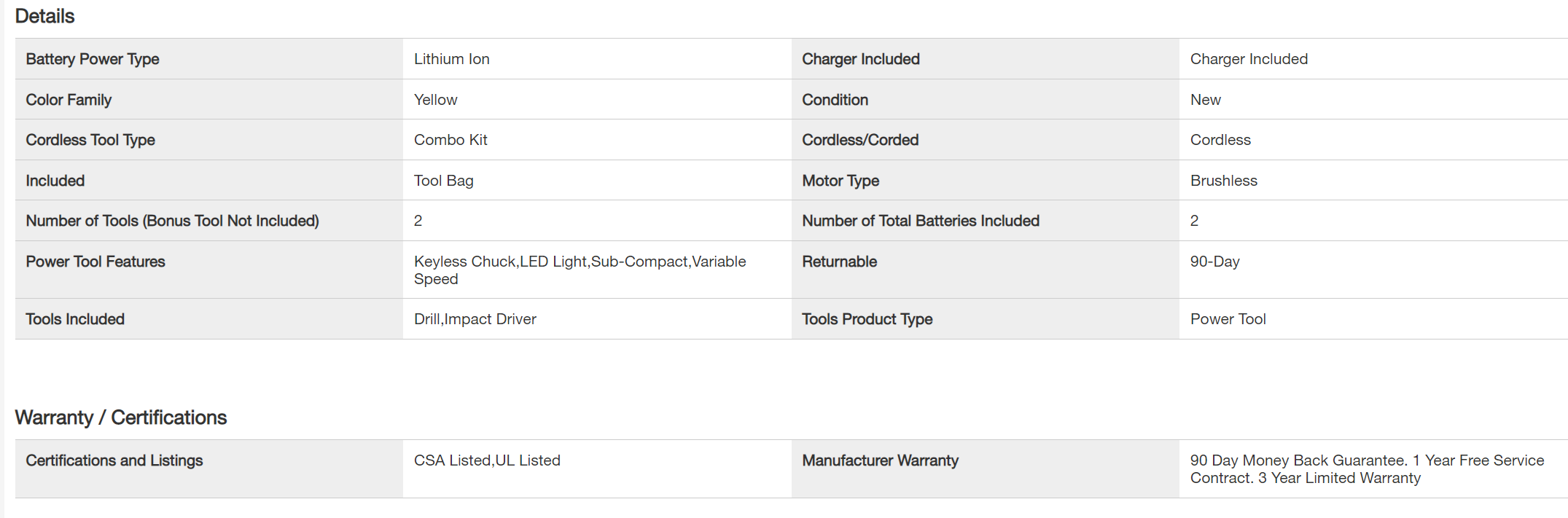 DEWALT DCK278C2 ATOMIC 20-Volt MAX Cordless Brushless Compact Drill/Impact Combo Kit (2-Tool) with (2) 1.3Ah Batteries， Charger and Bag