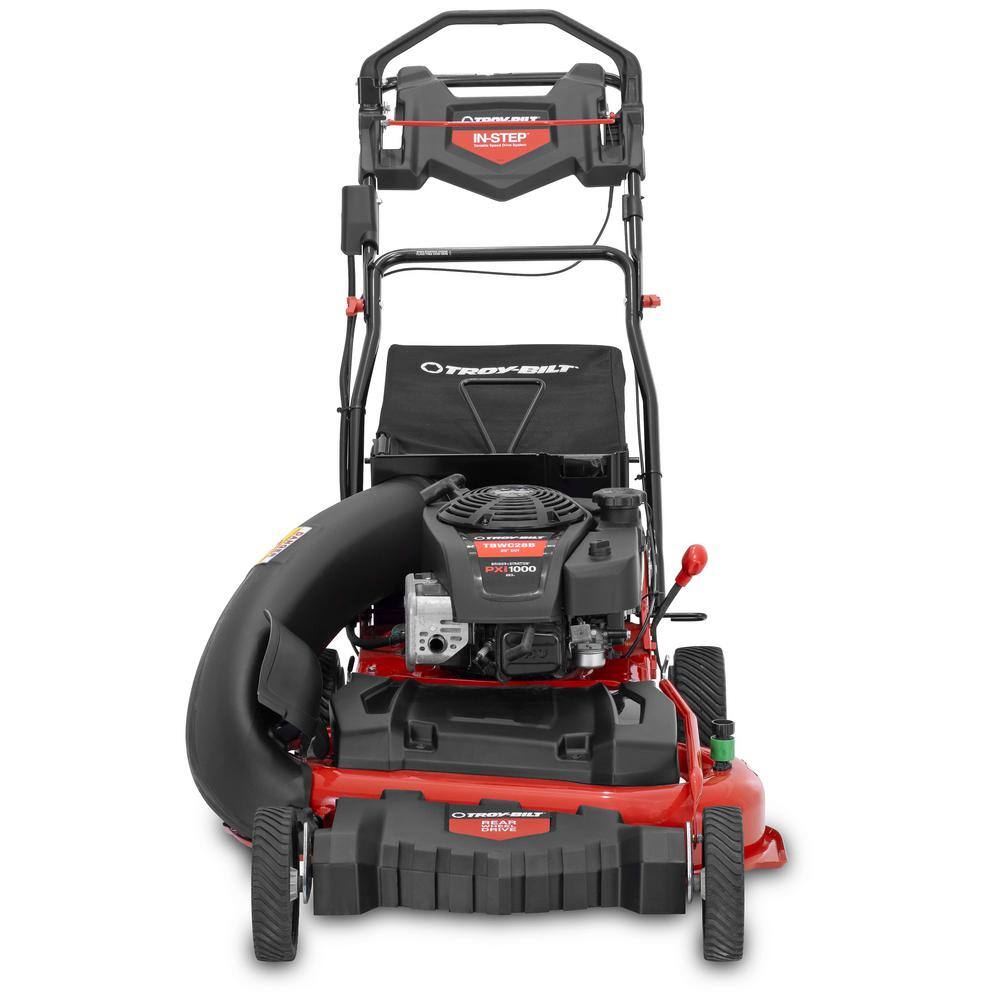 Troy-Bilt 28 in. 223cc Gas Walk Behind Self Propelled Lawn Mower with High Rear Wheels 3-in-1 Cutting TriAction Cutting System TBWC 28B