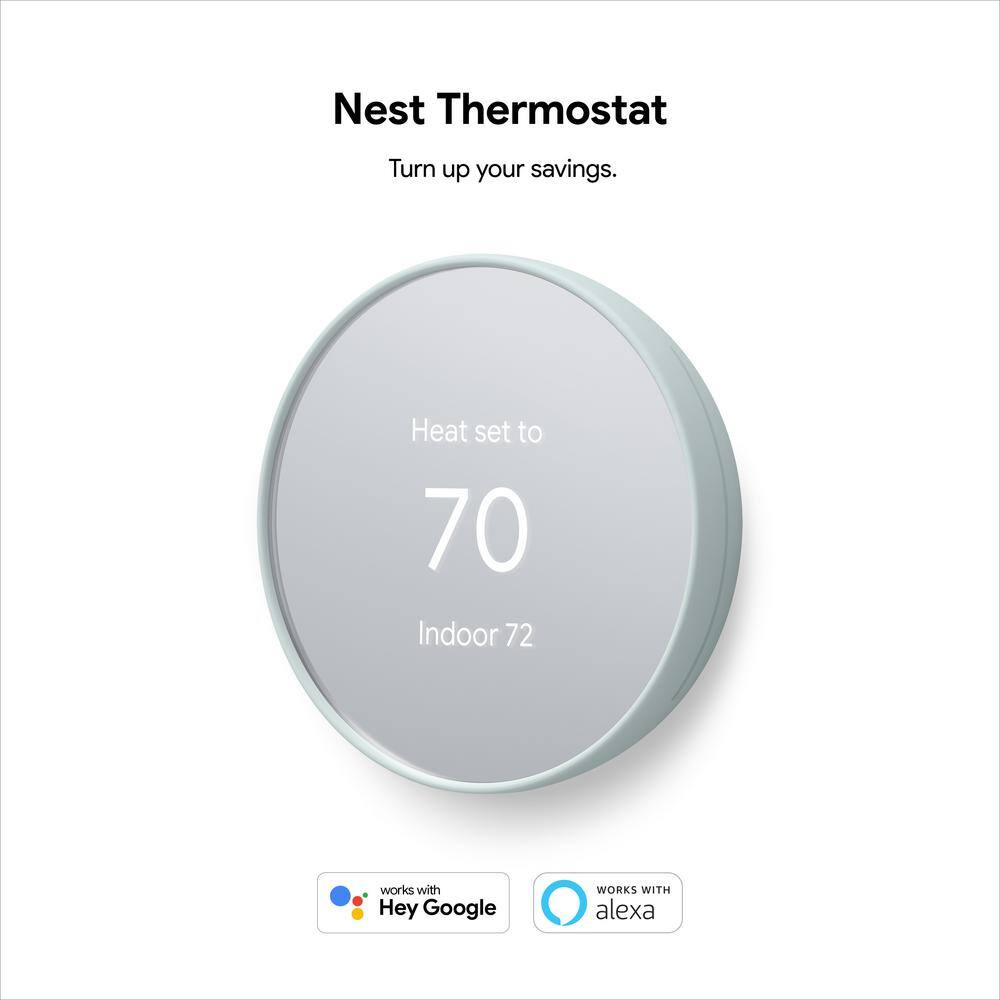 Google Nest Thermostat - Smart Programmable Wi-Fi Thermostat - Fog GA02083-US