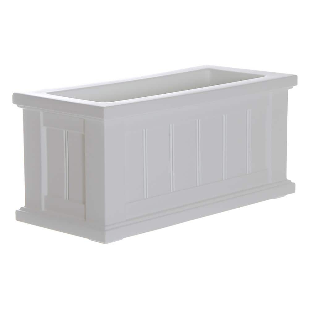 Mayne Cape Cod 24 in. x 11 in. Self-Watering White Polyethylene Planter 4839-W