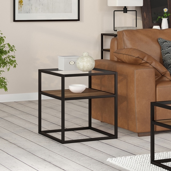 Carbon Loft Pontmercy Bronze/ Oak Side Table