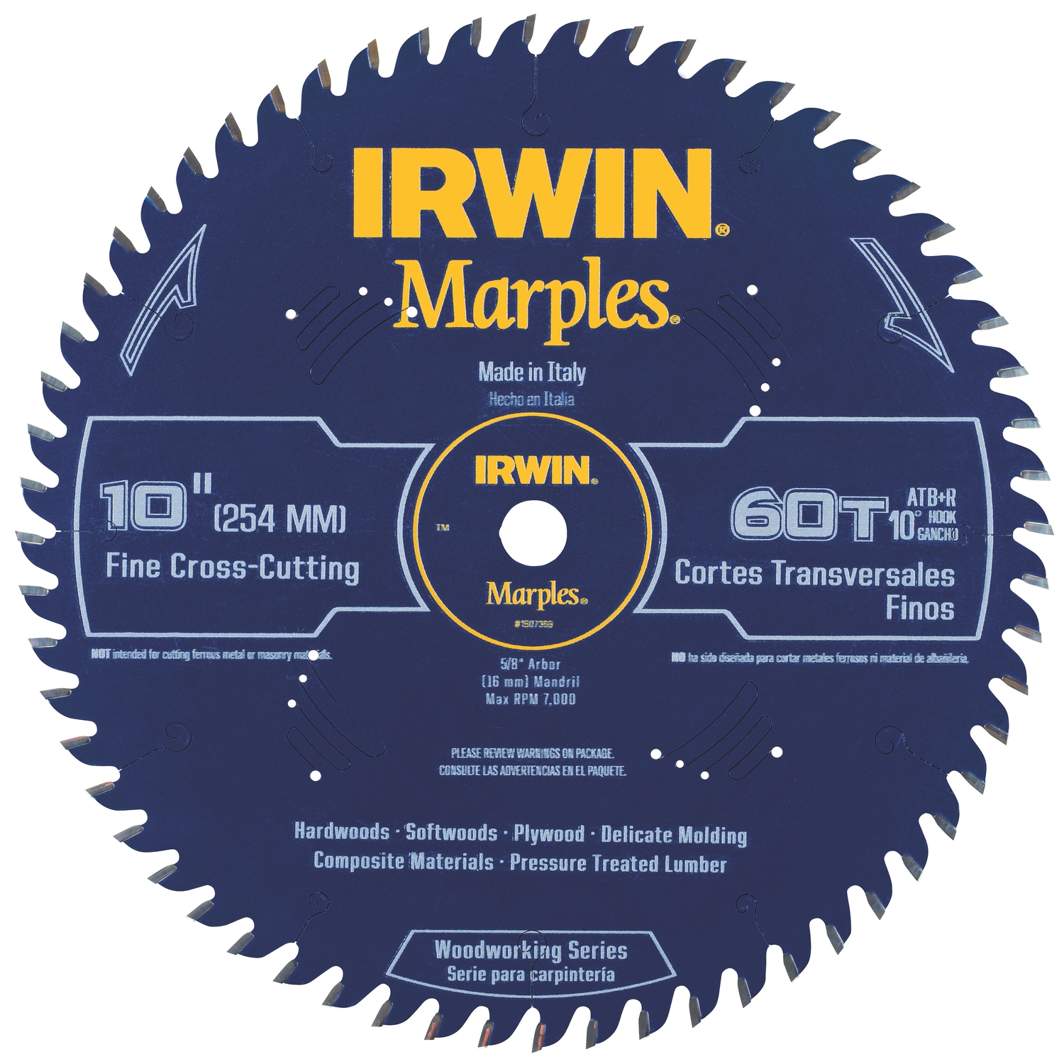 Irwin Marples 10 in. D X 5/8 in. Woodworking Carbide Circular Saw Blade 60 teeth 1 pk