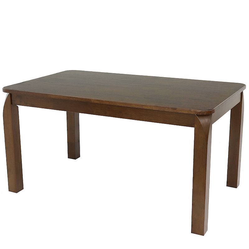 Sunnydaze Dorian 5 ft Wooden Mid-Century Modern Dining Table - Dark Walnut