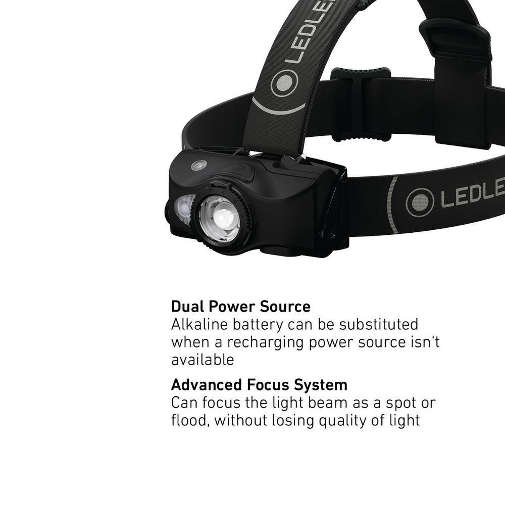 LEDLENSER MH8 LED 600 Lumen Magnetically Rechargeable Multi Color Headlamp with Focusing Optic MH8