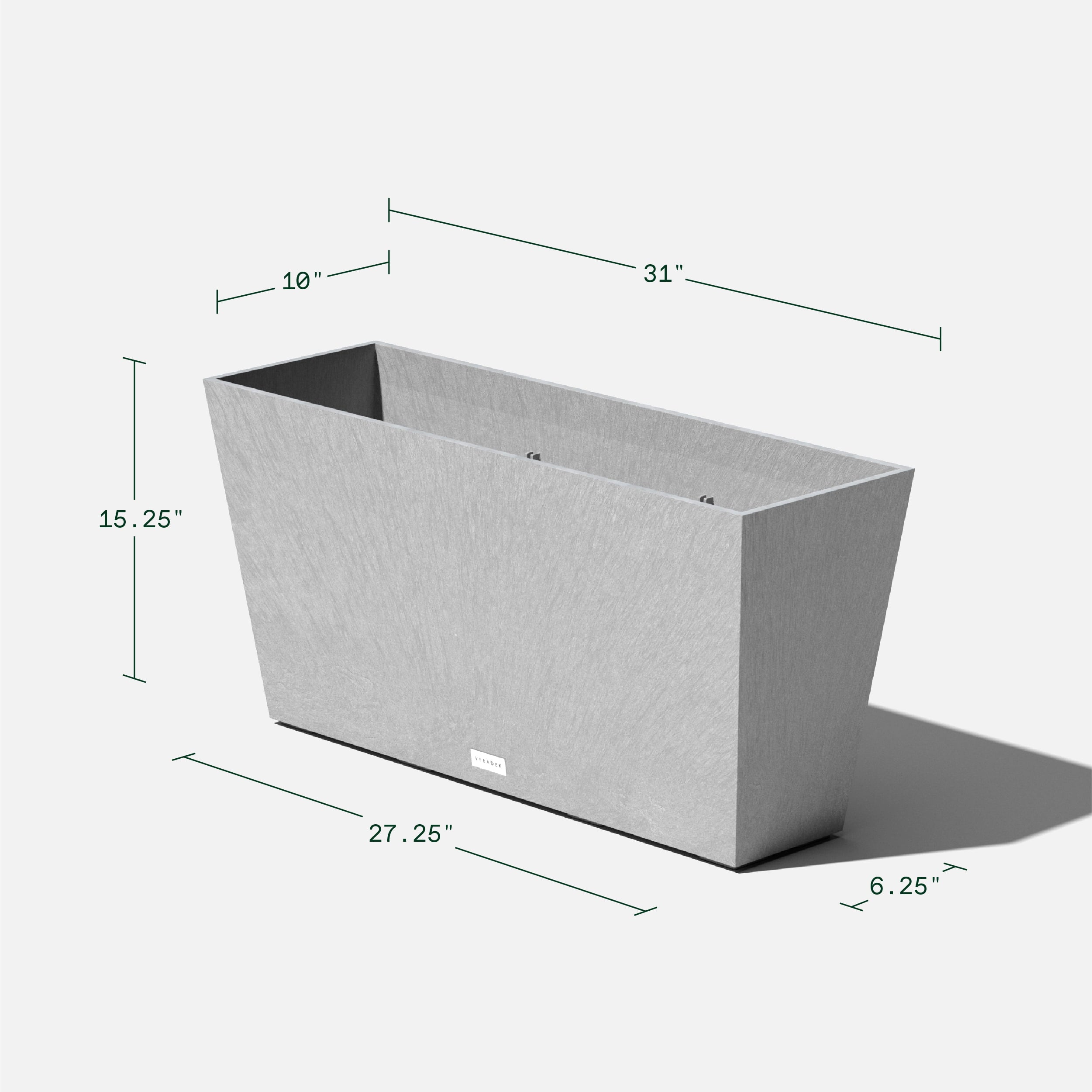 Veradek Pure Series Midori 31" Planter 2 Pack Grey