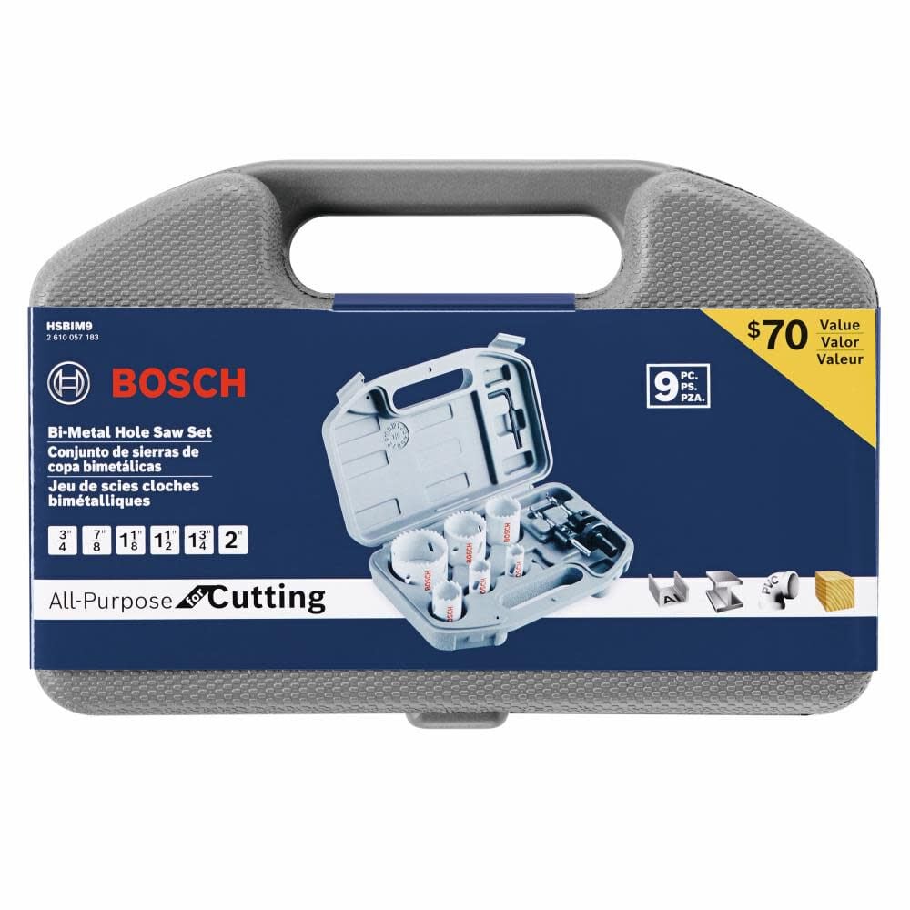 Bosch Bi Metal Hole Saw Set General Purpose 9pc HSBIM9 from Bosch