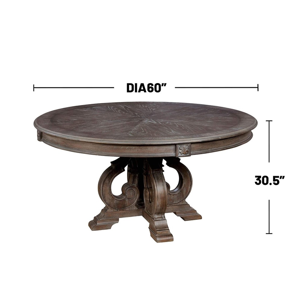 Wood Round Dining Table in Rustic Natural Tone   Rustic Natural Tone