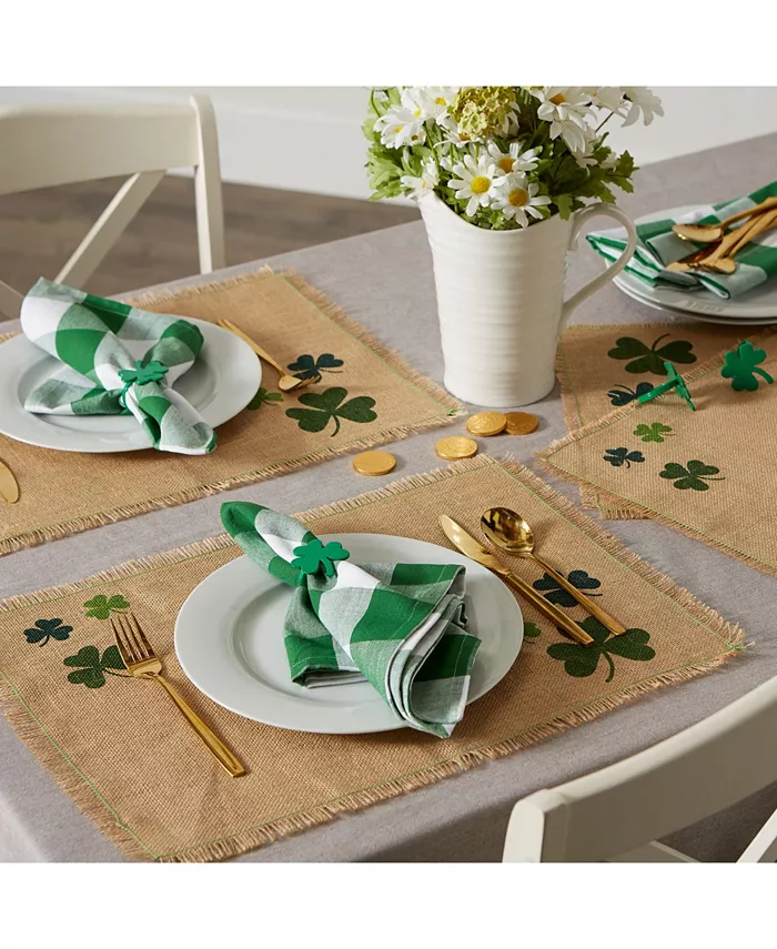 Design Imports Shamrock Jute Placemat Set of 6