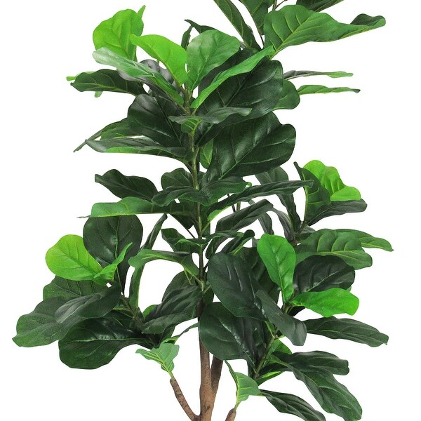 5.5ft Real Touch Artificial Fiddle Leaf Fig Tree Plant in Black Pot