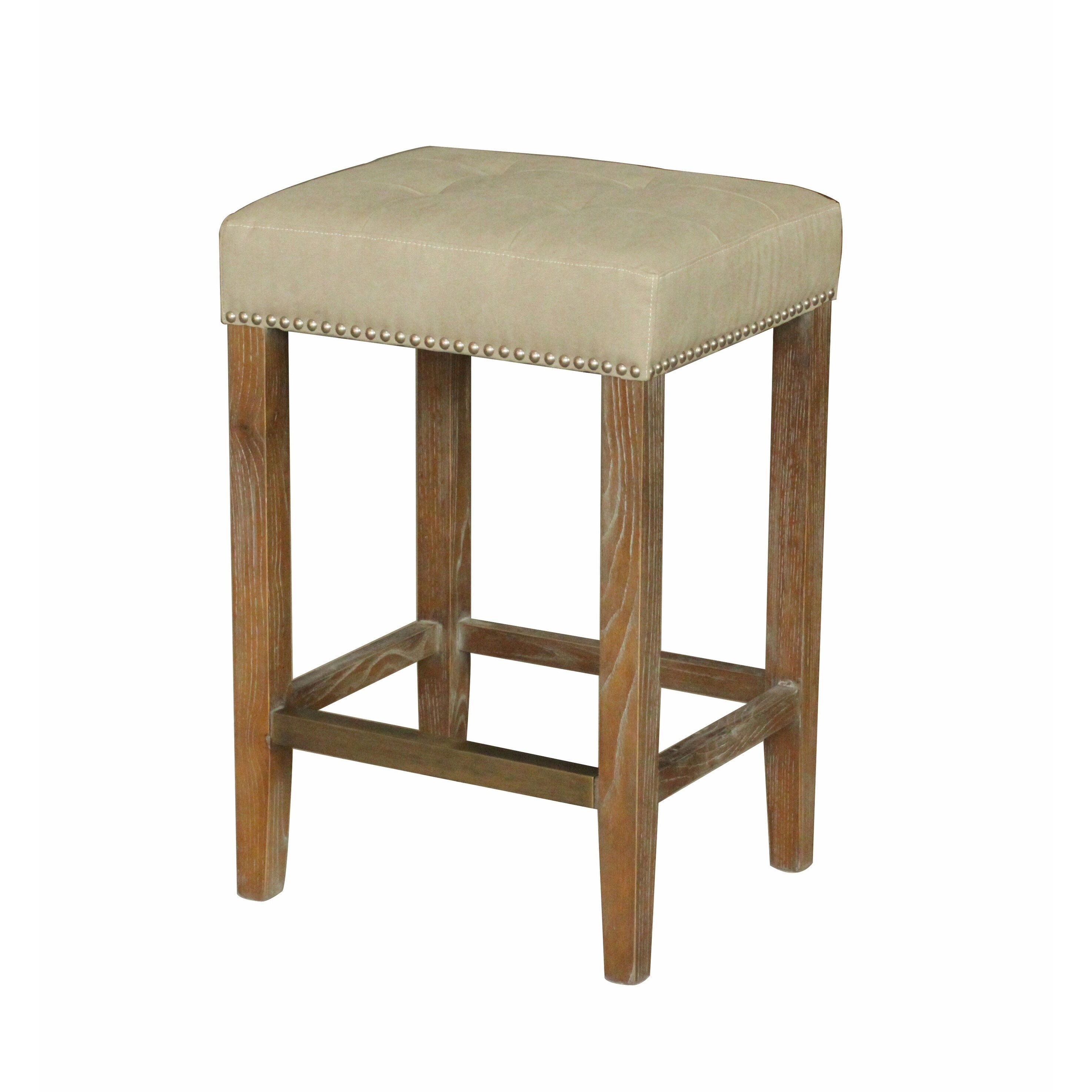 Mira Modern French Style Counter Stool Linen Beige