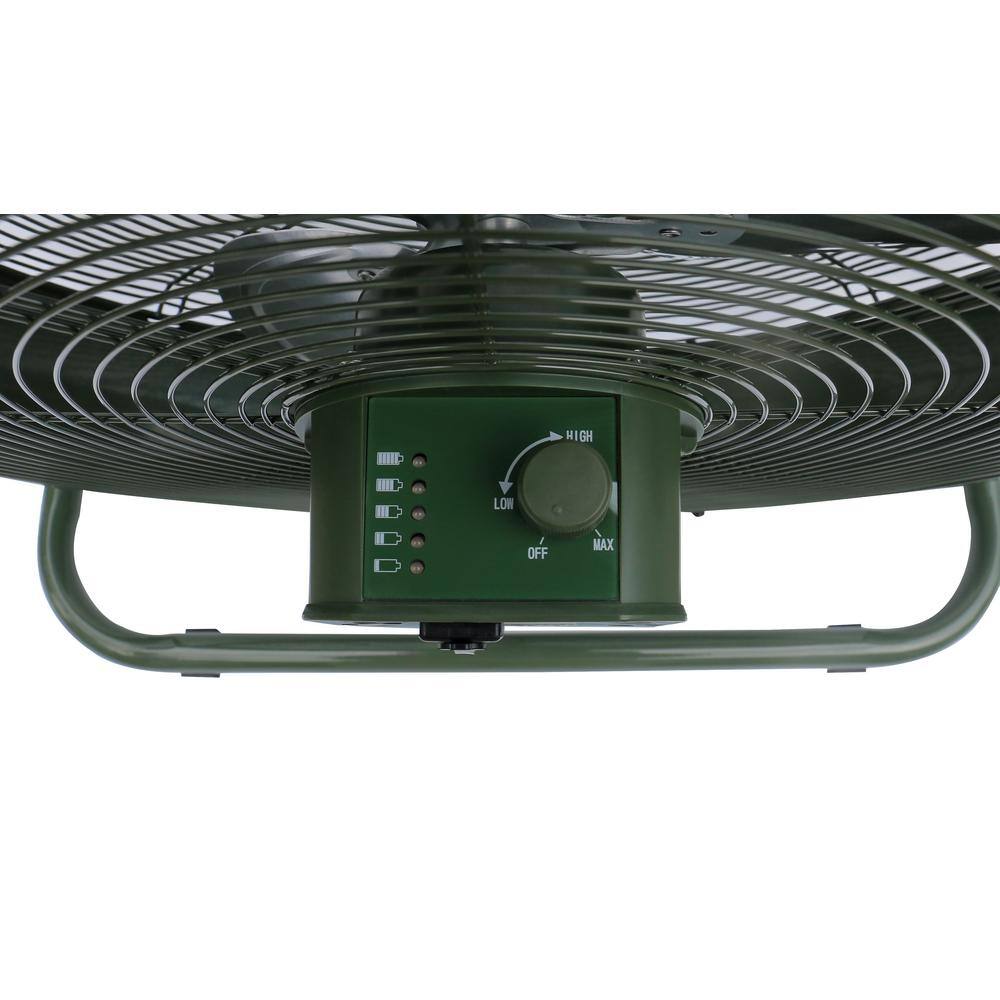 iLIVING 18 in. Rechargeable Battery-Operated Camping Floor Fan High Velocity Portable Outdoor Fan with Built-in Lithium Battery ILG8RX18