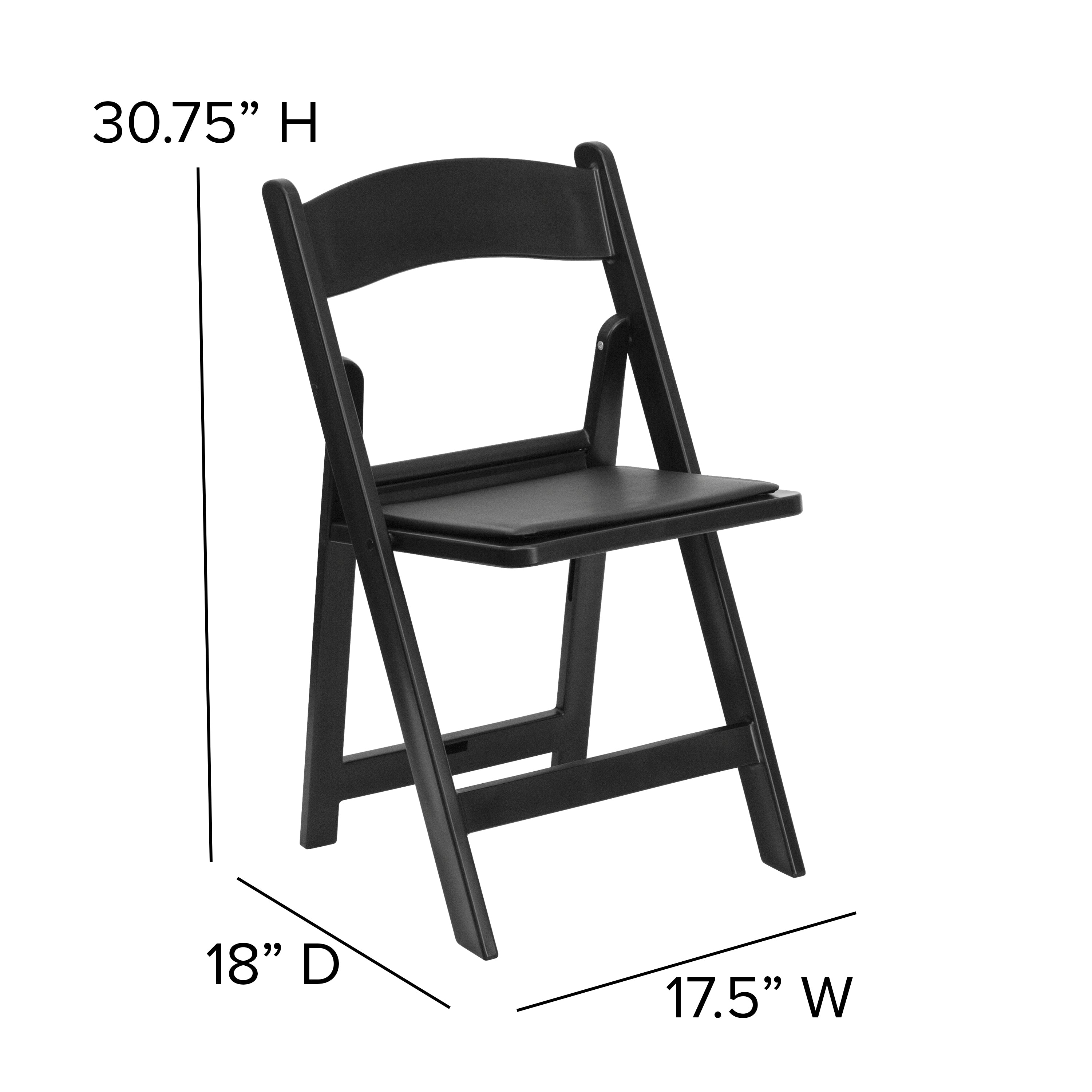 Flash Furniture Hercules™ Folding Chair - Black Resin – 1000LB Weight Capacity Comfortable Event Chair - Light Weight Folding Chair