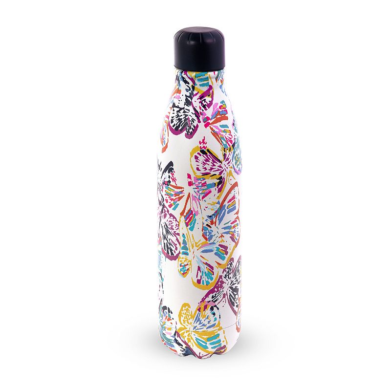 Vera Bradley Stainless Steel Water Bottle - White Butterfly