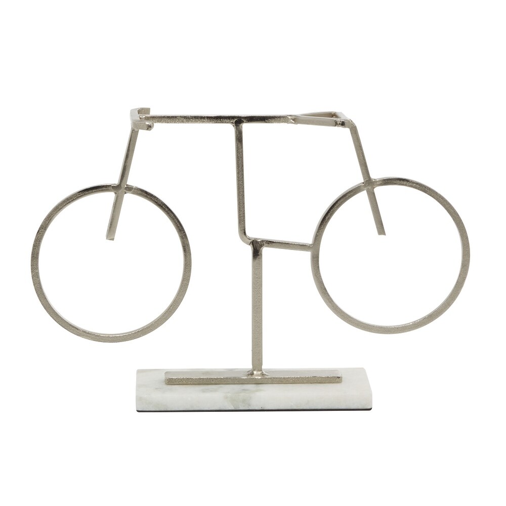 Silver Iron Contemporary Sculpture Bicycle 9 x 13 x 3   13 x 3 x 9