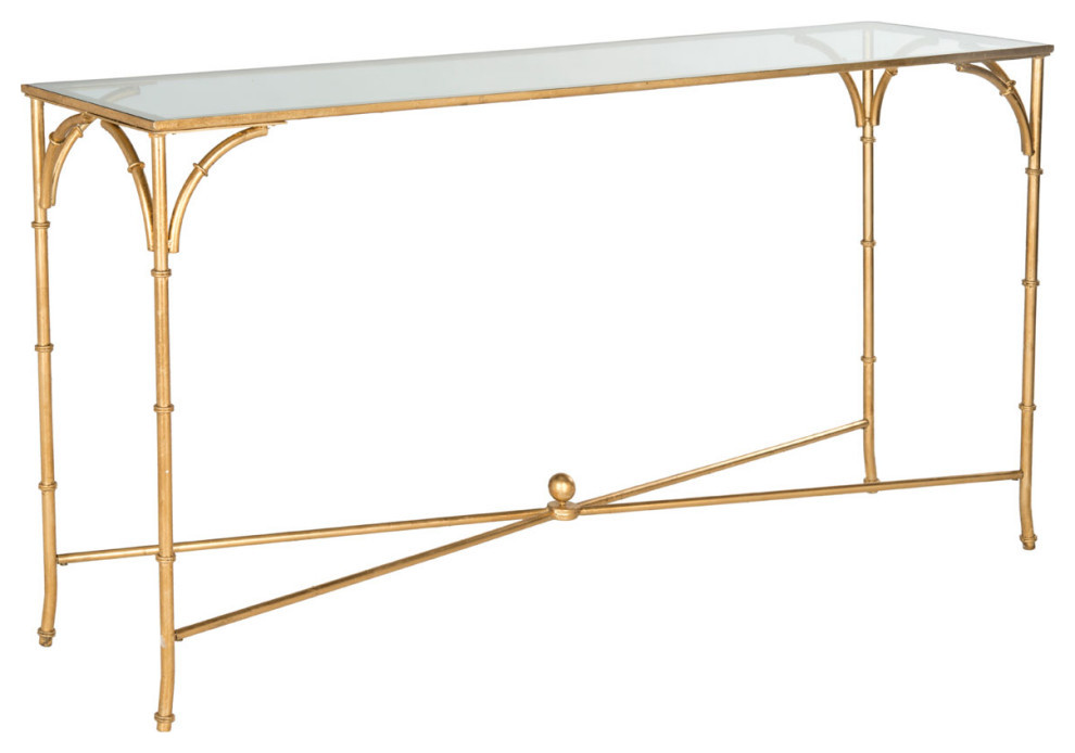 Rico Console Gold/Tempered Glass Top   Asian   Console Tables   by V.S.D Furniture  Houzz