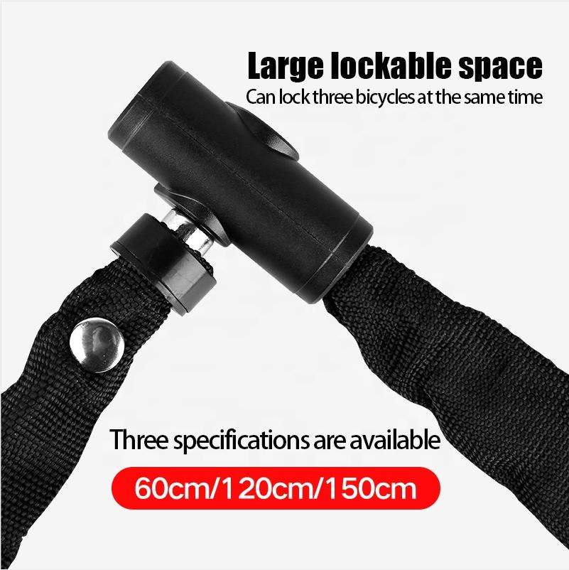 Mountain Bike Chain Lock Security Anti theft Lock Extended Portable Motorcycle Bike Chain Locks With 2 Keys