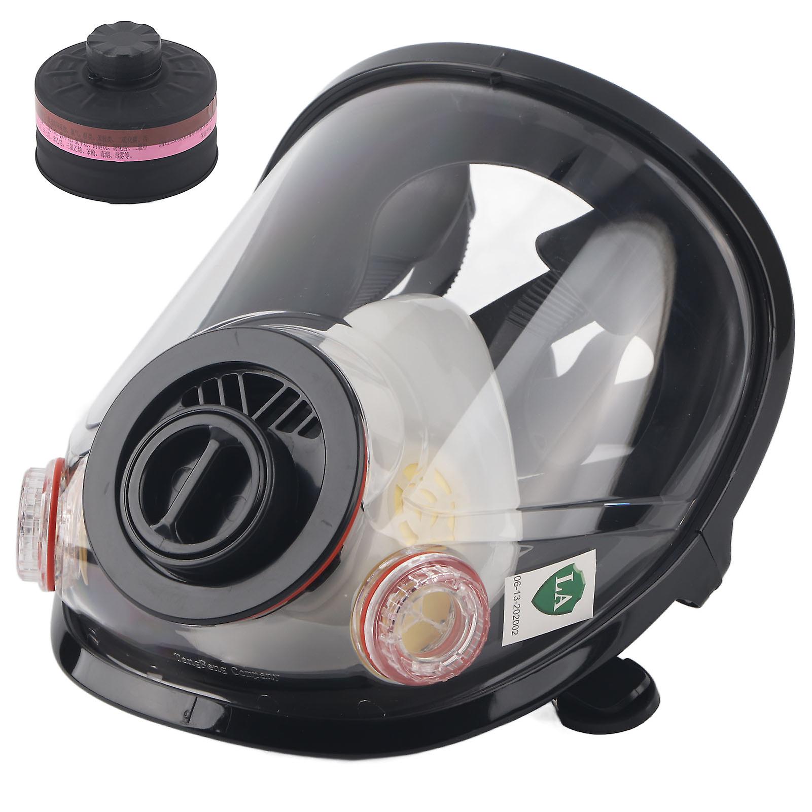 Silicone Full Face Facepiece Respirator Gas Masks With Round Filter Box For Dust Painting Spray