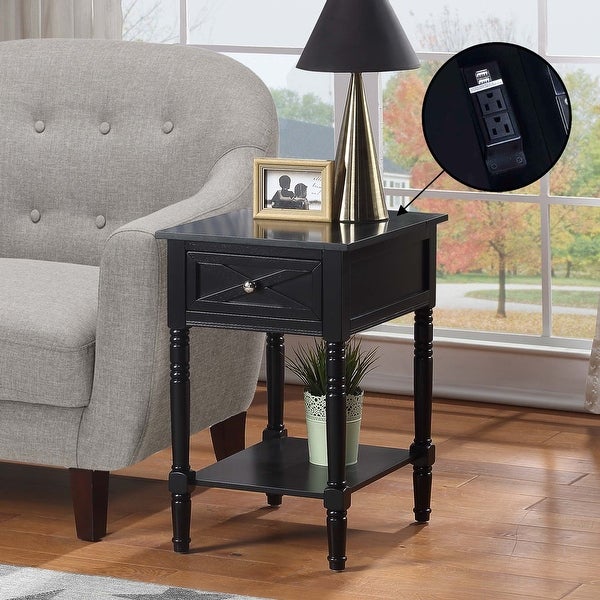 The Gray Barn Cranesbill Country End Table with Charging Station