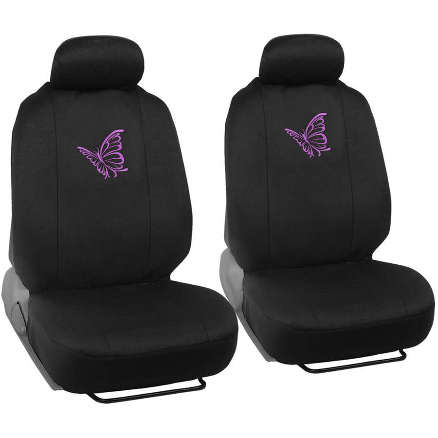 BDK Purple Butterfly Design Car Seat Covers， Full Set， 9 Piece