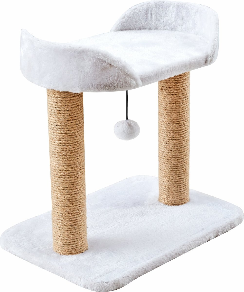 Two By Two The Linden Twin Sisal Cat Tree， Small， Ivory