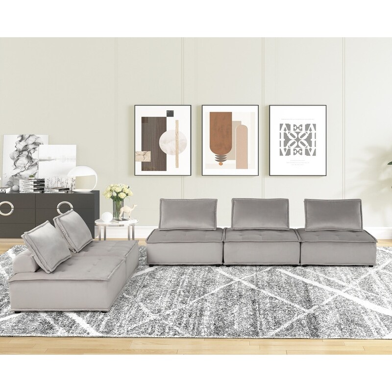 Anna Velvet 5 Pc Sofa and Loveseat