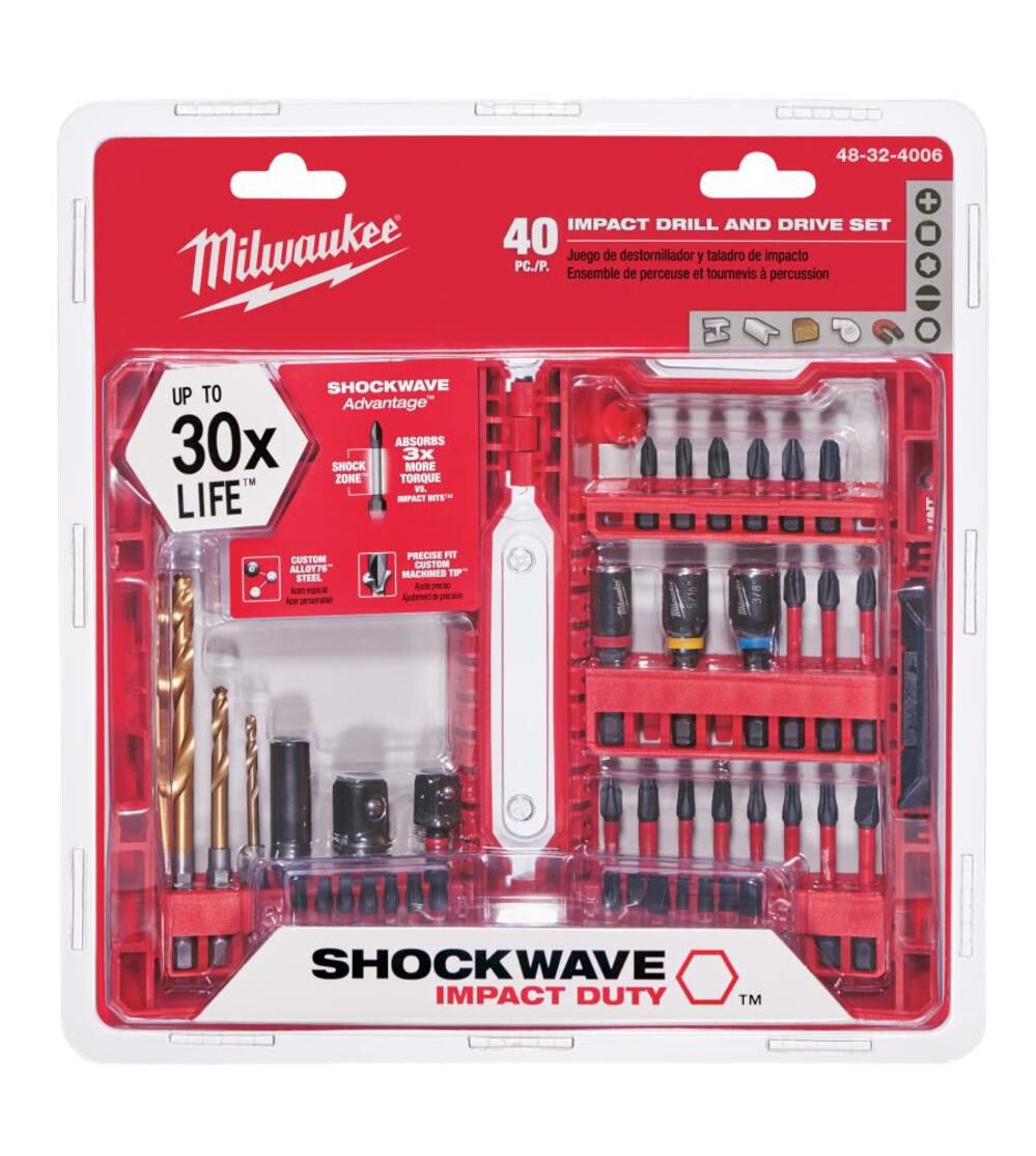 Milwaukee SHOCKWAVE 40-Piece Impact Duty Drill and Driver Bit Set 48-32-4006 from Milwaukee