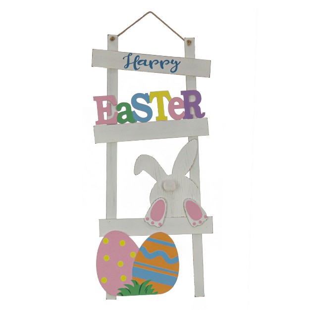 Bunny And Eggs quot happy Easter quot Hanging Wall Decoration National Tree Company