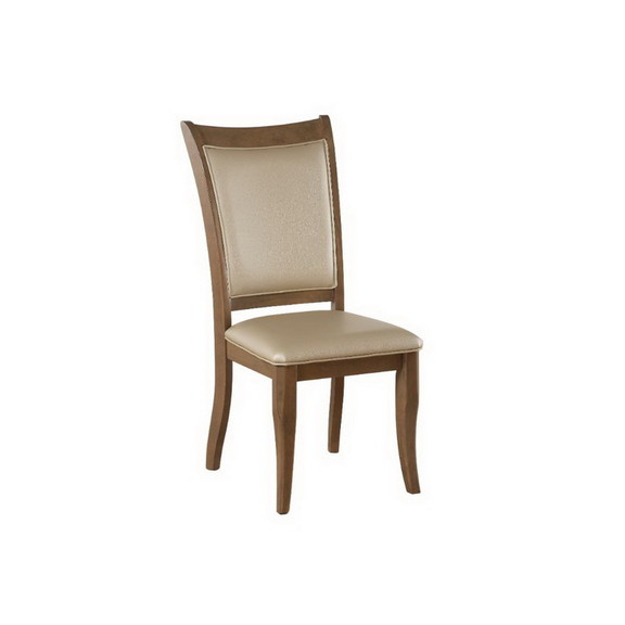 Acme 71767 Harald Side Chair (Set 2)  Beige PU   G...