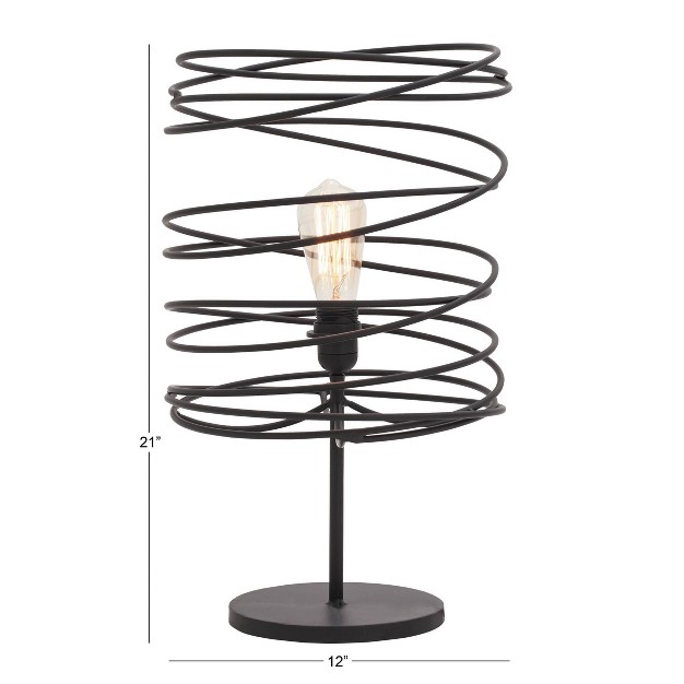 Metal Accent Lamp With Ring Shade Black Olivia amp May