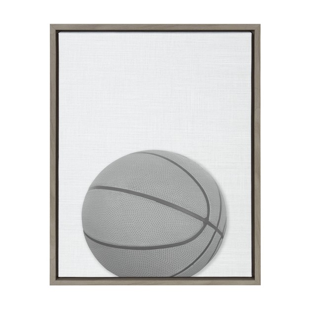 X 24 quot Sylvie Basketball Portrait framed Canvas Gray Designovation