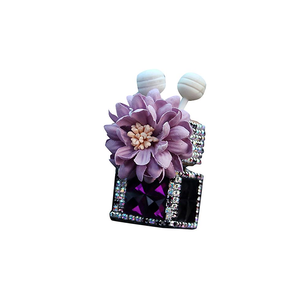 Bling Car Air Vent Perfume Clip Bottle With Flower Crystal Rhinestones Auto Vehicle Fragrance Diffuser Air Freshener Perfume Diffuser Fragrance Bottle