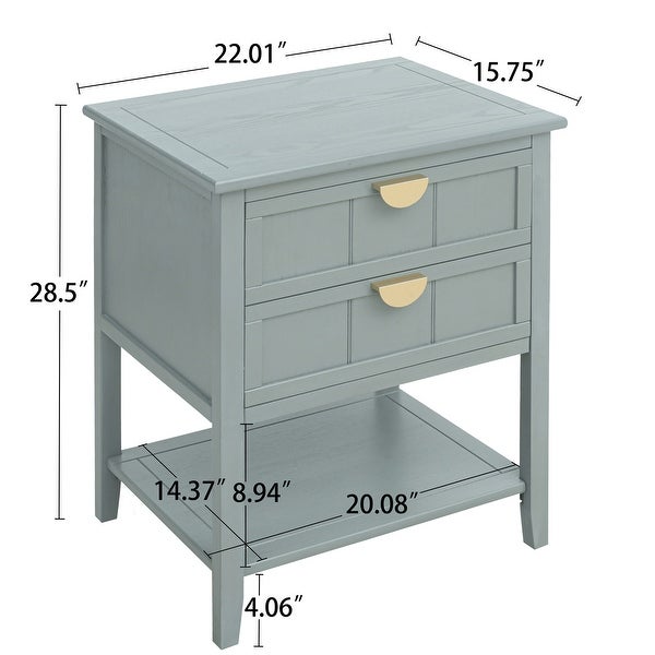 2 Drawer Side Table for Bedroom Living Room and Study