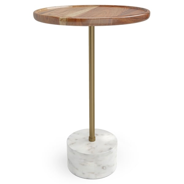 WYNDENHALL Straton Modern 15 inch Wide Metal Side Table in Natural