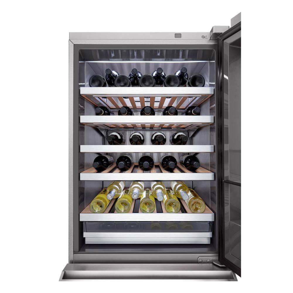 LG SIGNATURE 65-Bottle Freestanding Wine Cellar Smart Beverage Cooler with InstaView  Auto-Open Door Counter Depth URETC1408N