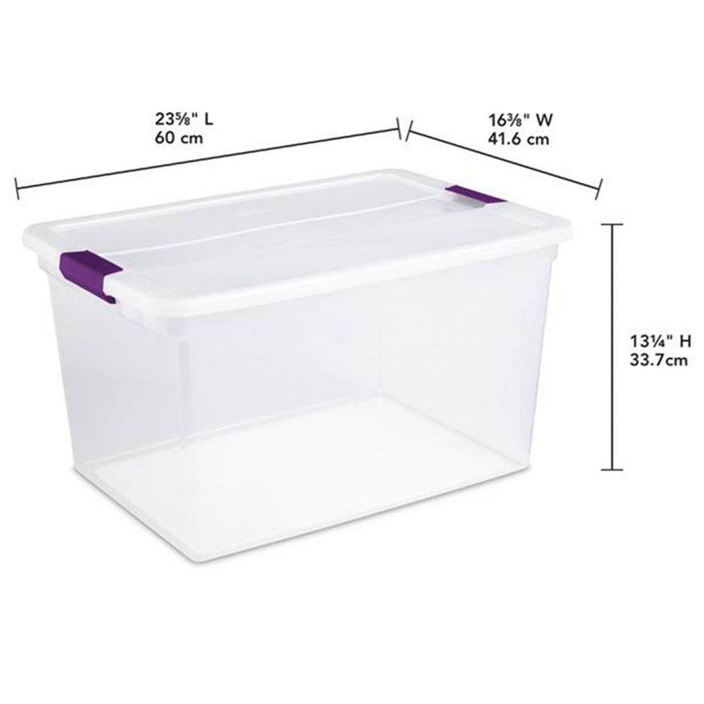 Sterilite 66 Qt. Latching Handle Storage Container in Nesting Clear (6-Pack) 6 x 17571706