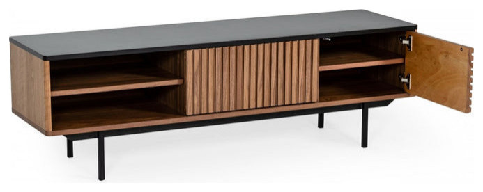 Pyralis Modern Walnut and Gray TV Stand   Transitional   Entertainment Centers And Tv Stands   by Rustic Home Furniture Deco  Houzz