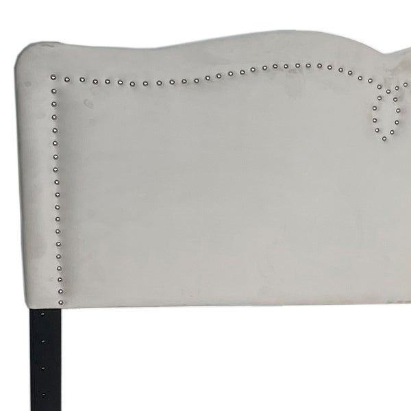 Modern Velvet Double/Queen Adjustable Height Headboard with Bench - - 36002888